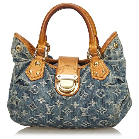 louis vuitton blue denim handbag